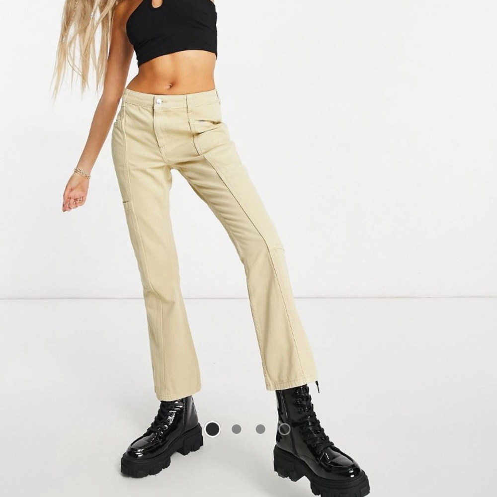 ASOS utility flare pants in tan